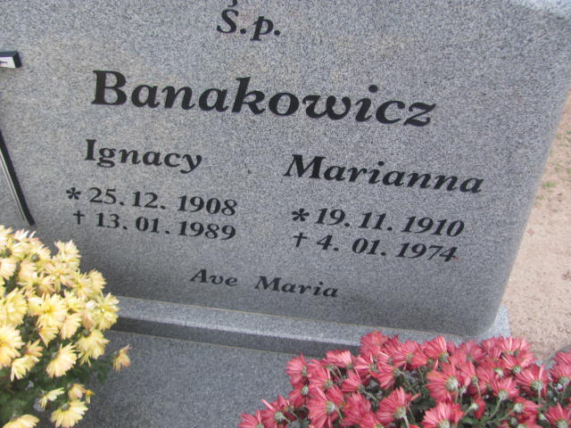 Marianna Banakowicz 1910 Borne Sulinowo - Grobonet - Wyszukiwarka osób pochowanych