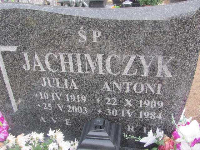 Julia Jachimczyk  1919 Borne Sulinowo - Grobonet - Wyszukiwarka osób pochowanych