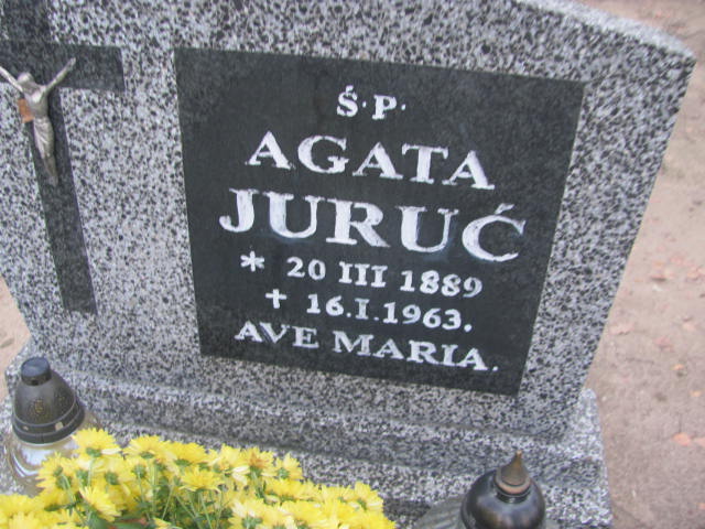 Agata Juruć 1889 Borne Sulinowo - Grobonet - Wyszukiwarka osób pochowanych